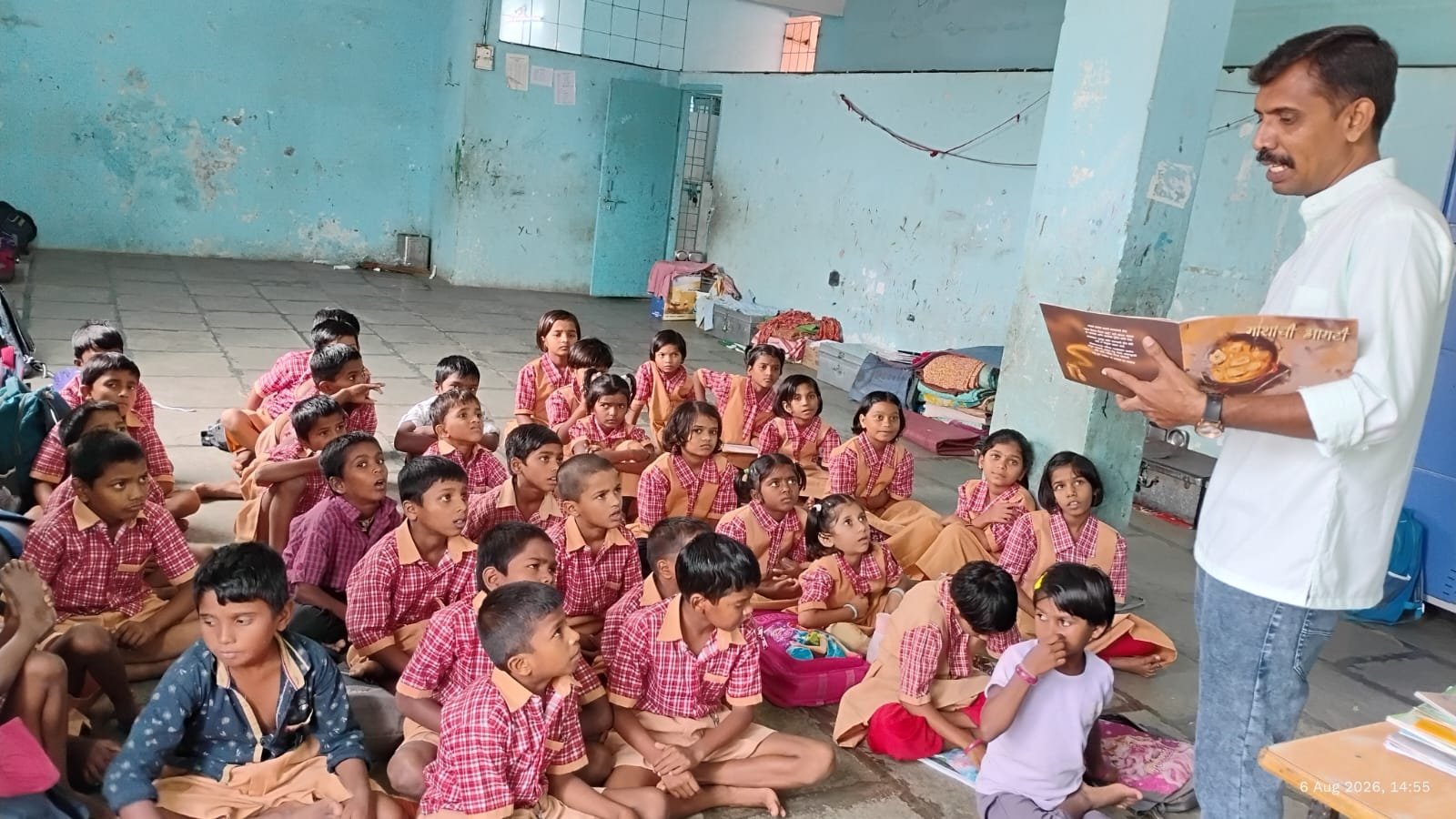 Young readers in a class